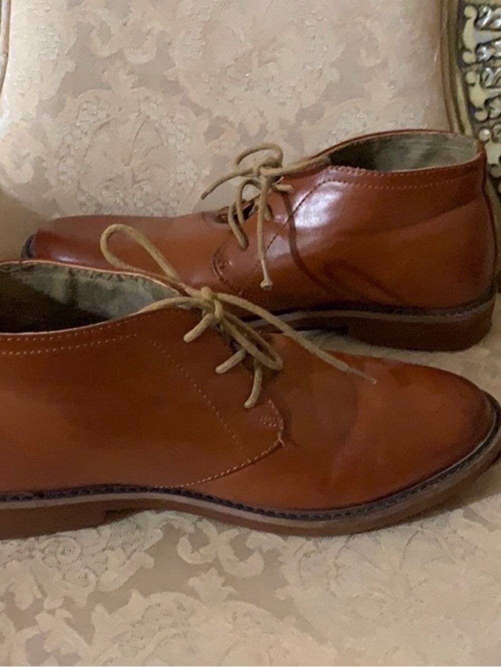 Deer Stags Men's Tan Leather Lace-Up Chukka Boots